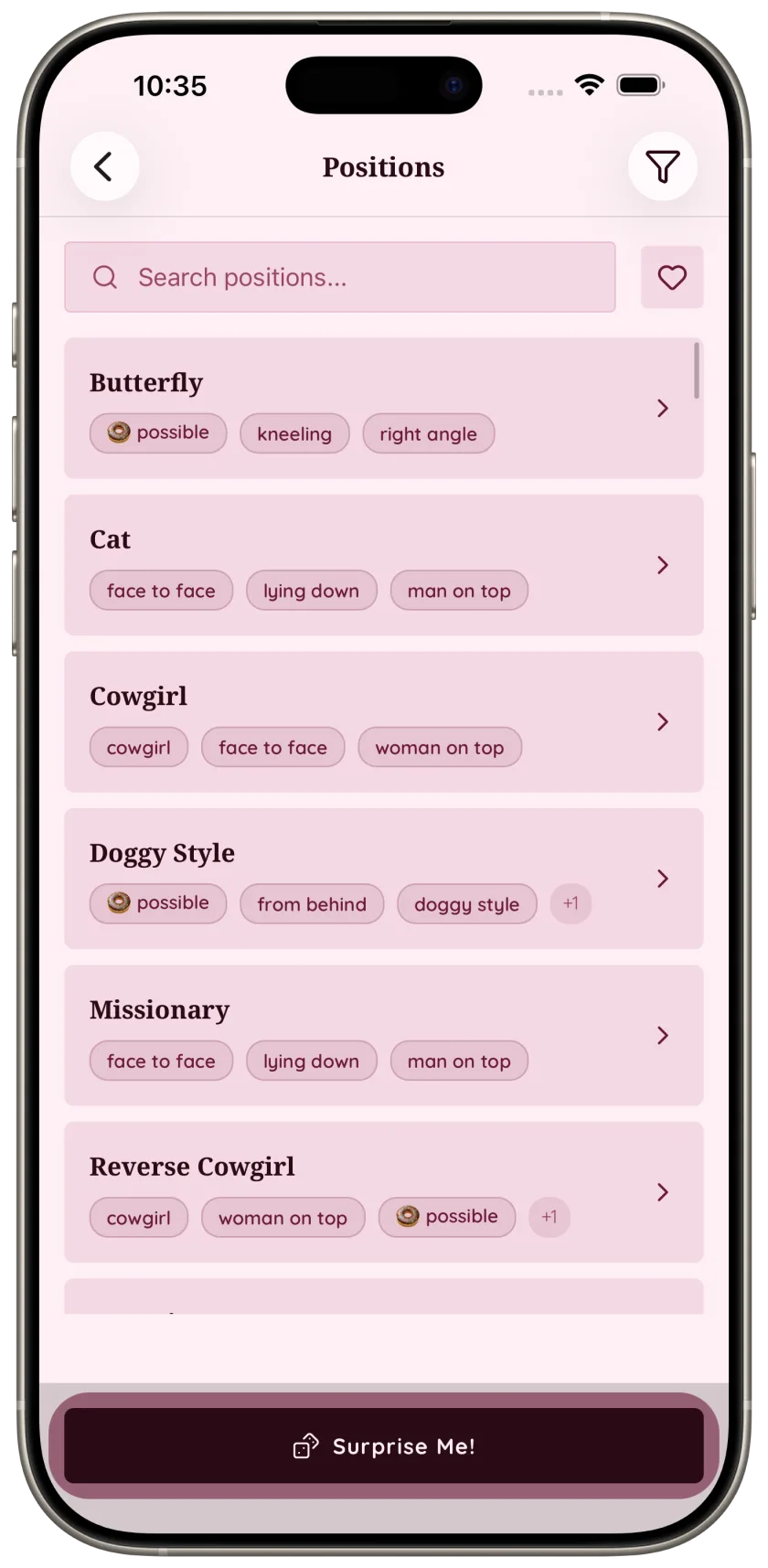 Foreplay iOS position library screenshot